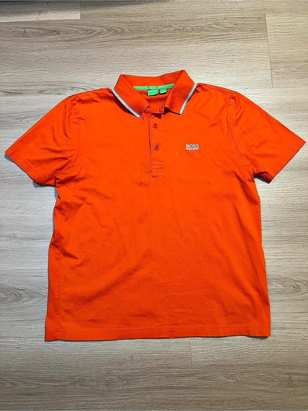 BOSS Men's Cotton Polo in Orange Size Medium